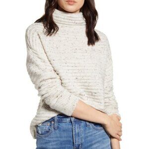 Madewell Belmont Donegal Mock Neck Sweater in Snow, Small